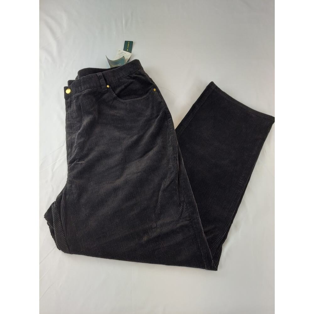 Lauren Jeans Co. Ralph Lauren Corduroy Classic Straight Women's Black Pants 22W